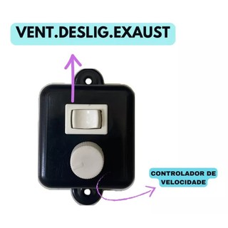 Chave Para Exaustor Sobrepor Com Reversão Com Dimmer Bivolt 400w