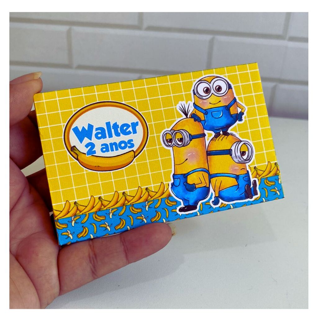 PEGUEE MONTE - Porta kit kat Tema Minion/ Caixinha Personalizada Tema Minion