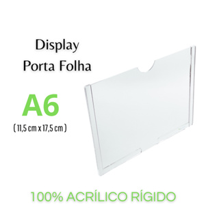 Display Porta Folha De Parede A6 Acrílico Horizontal em Acrílico em Oferta na Shopee