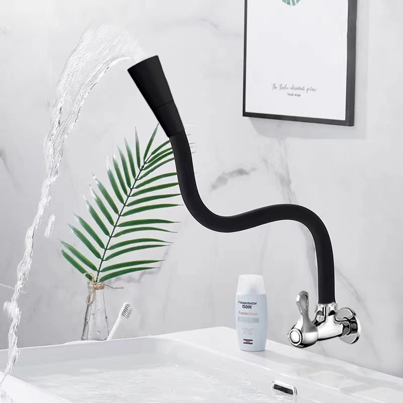 torneira cozinha parede preta flexível Duplo Jato Cone 1/4 de Volta