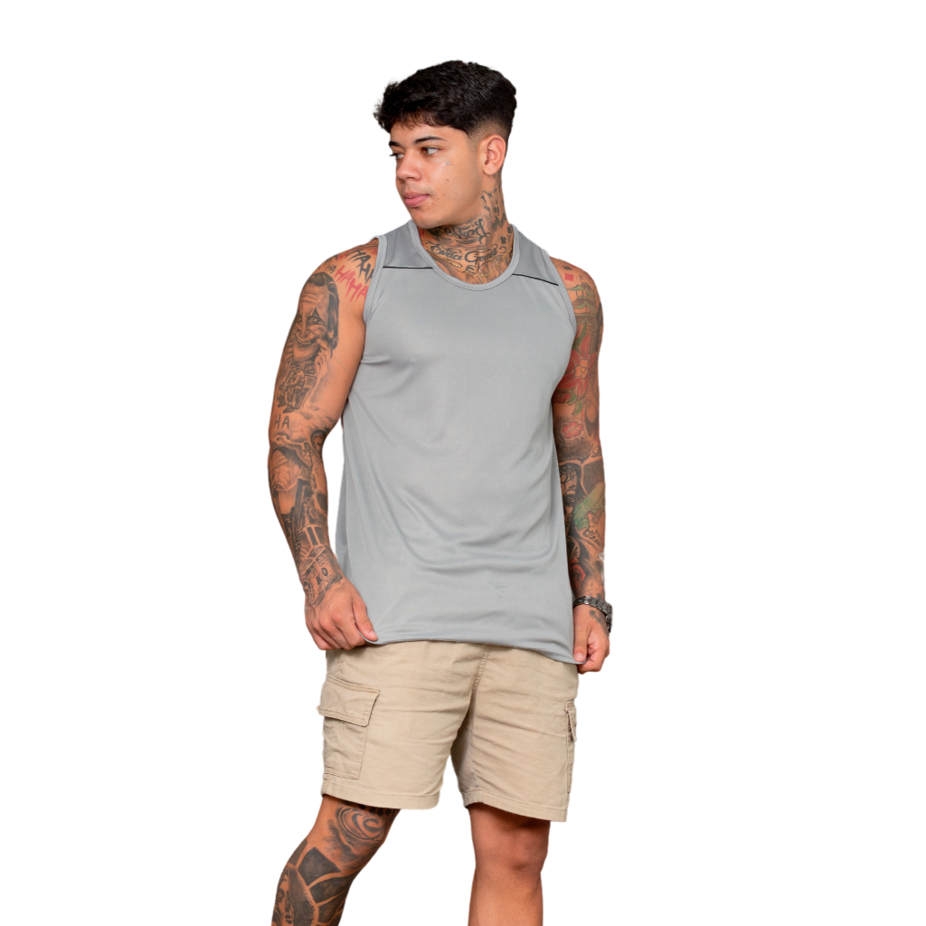Detalhes do kit 03 regata dry fit academia masculina treino esportes casual variadas verão