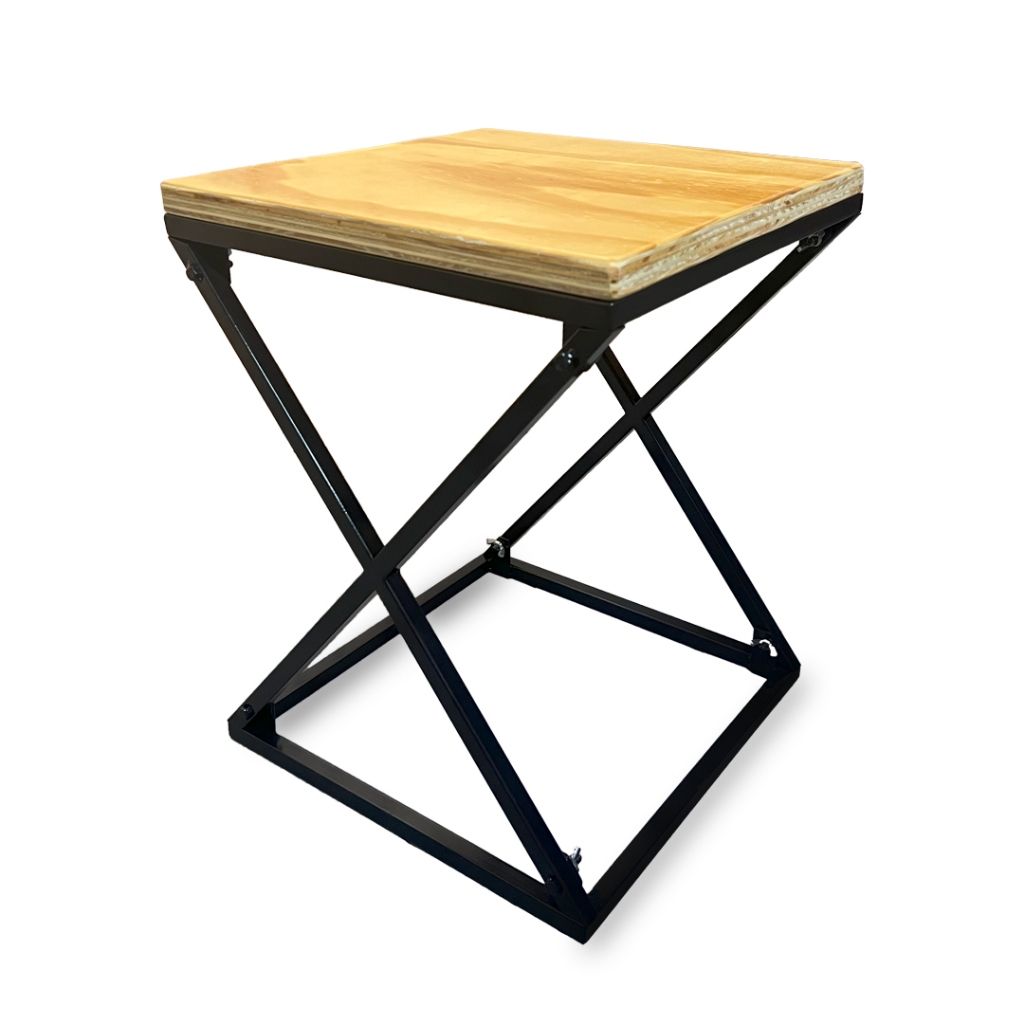 Banqueta Estilo Industrial Em Ferro E Madeira