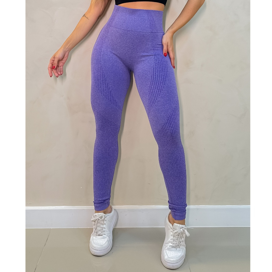 Calça Legging Esportiva Fitness Feminina Empina Bumbum Poliamida Elástica 3RD SD838 em Oferta na Shopee