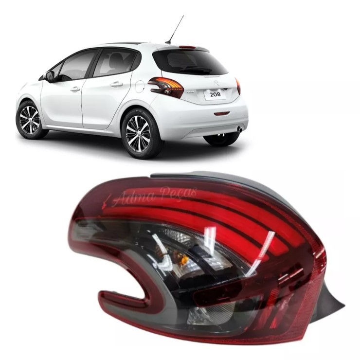 Lanterna Traseira Peugeot 208 2017 2018 2019 2020 Lado Esquerdo Fumê Original