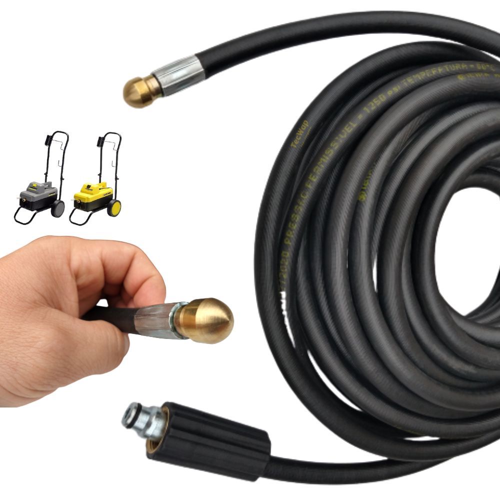 25 Metros Mangueira Desentupidora de Cano e Esgoto Para Karcher HD 585  25 metros