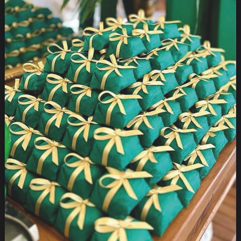 40~200 papel para bem casado verde + 40 celofane bem casado em Oferta na Shopee