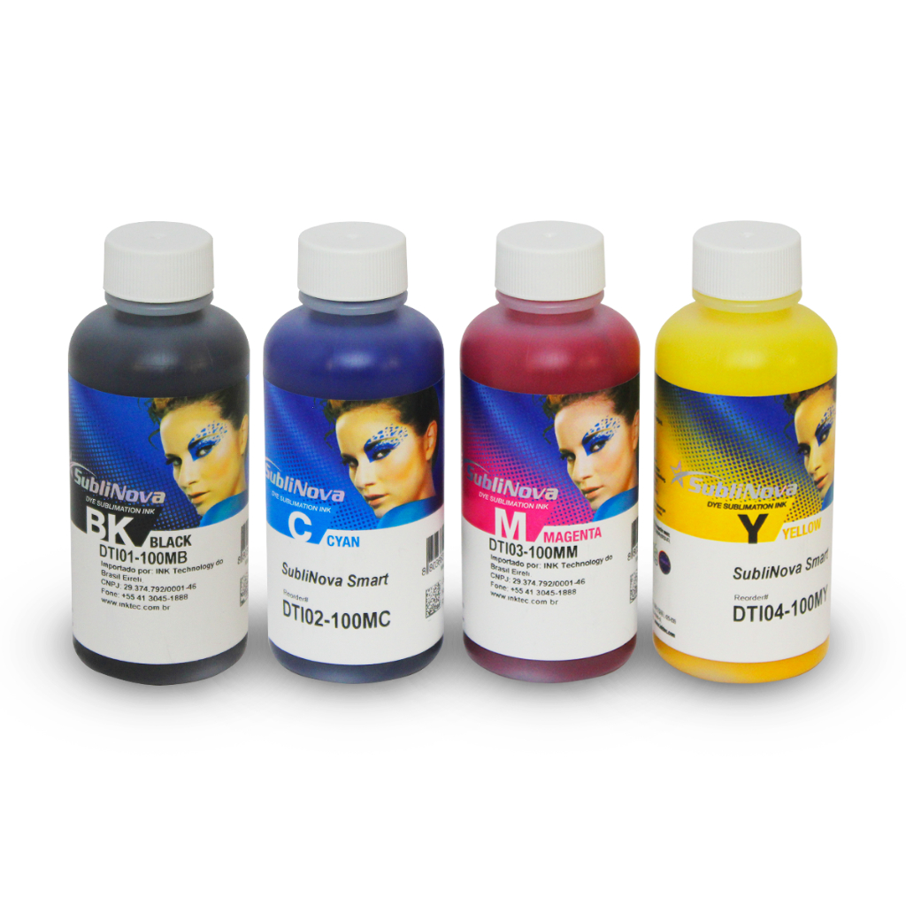 Kit Tinta Sublimática InkTec SubliNova Smart 4 Cores 4x100ml