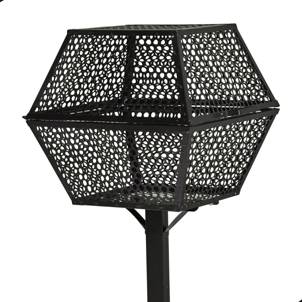 Lixeira Para Calçada E Rua Embutir Com Tampa Resistente Tela