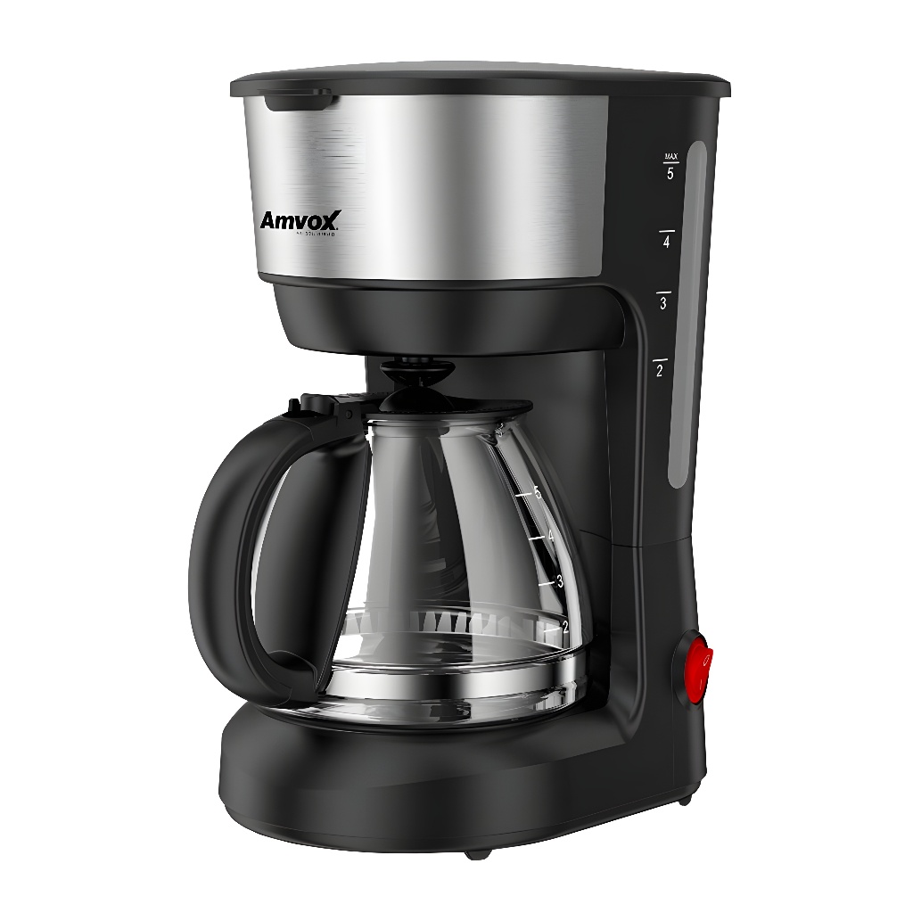 Cafeteira elétrica Amvox ACF 227 18 xícaras 600W 750ML preto e inox em Oferta na Shopee
