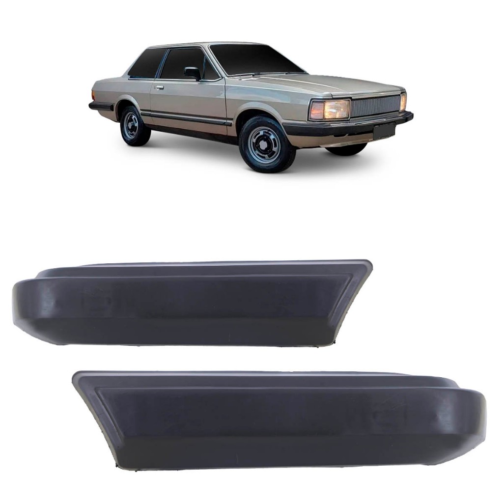 Par Ponteira Parachoque Dianteiro Del Rey 1981 1982 1983 1984 Preto Liso - Spare Parts and Accessories for Vehicles