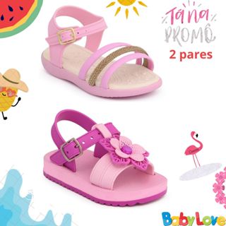 Kit 2 sandálias infantil menina bebê feminina promocão lançamento confortável em Oferta na Shopee