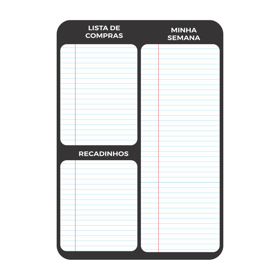 PLANNER Ímã Geladeira Porta Recado ,Anotação, Organização,Lista de Compras com Caneta Apaga fácil