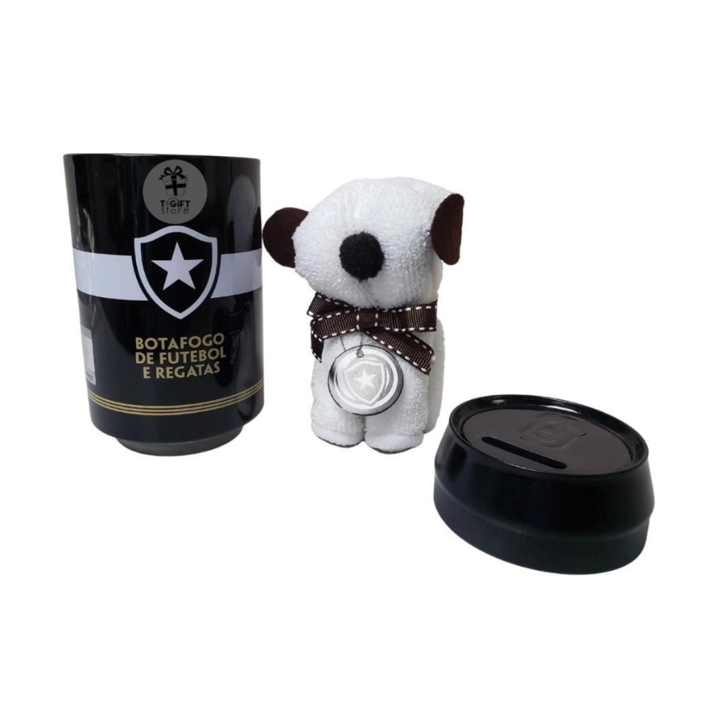 COFRINHO NA LATA BOTAFOGO COM TOALHA DE CACHORRO ORIGINAL DO CLUBE