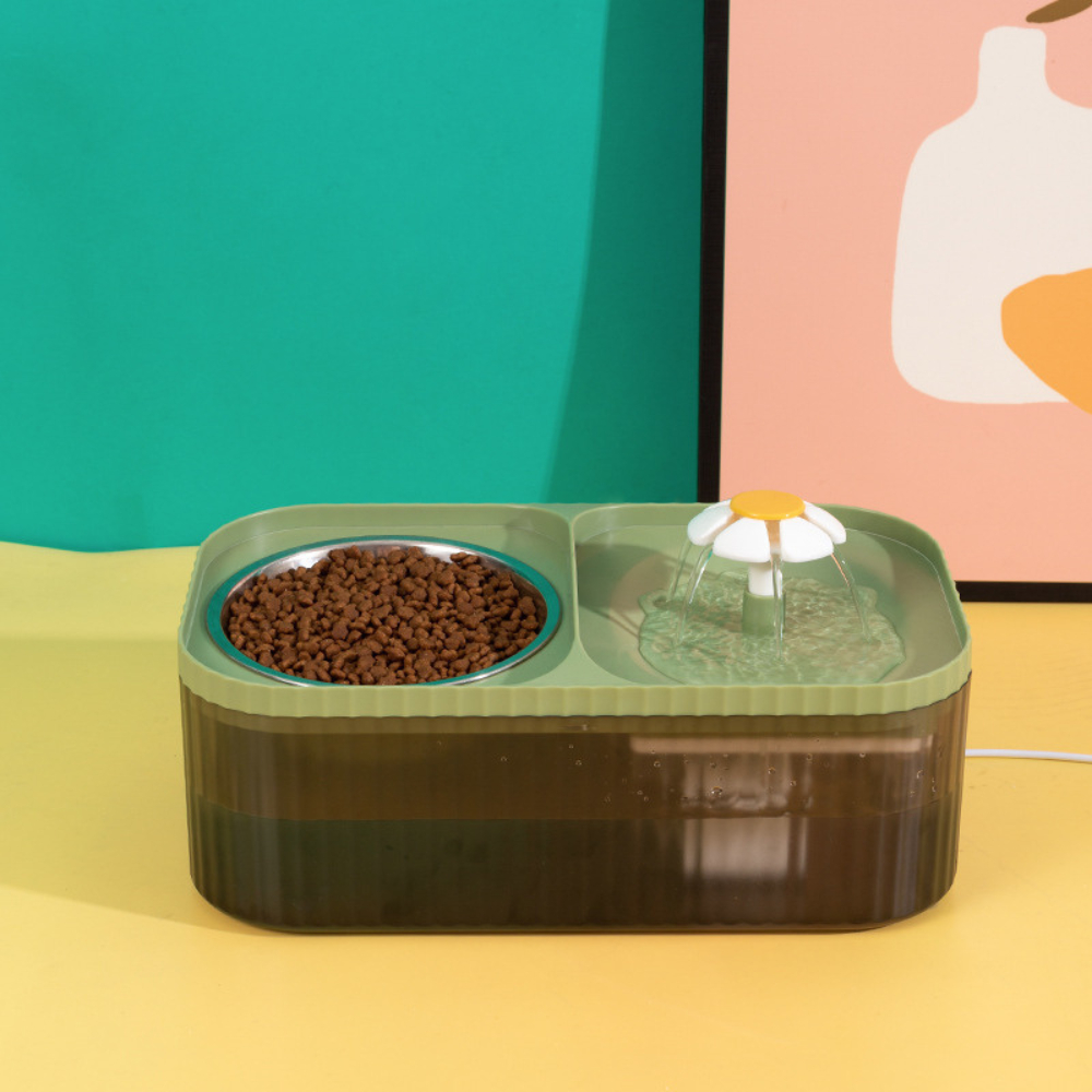 Bebedouro E Comedouro Automático Pet 2 Em 1 Fonte Água 3L