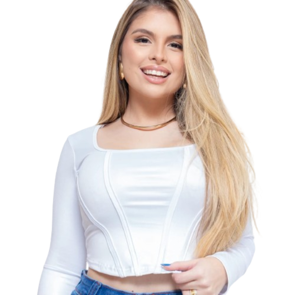 Cropped Cirre Manga Longa: Onde Comprar | BuscaProdutos