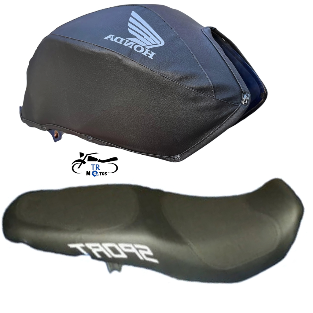 Capa Banco Sport Preta + Capa Tanque Titan 125 2000/2001/2002/2003/2004 Fan 125 2005/2006/2007/2008