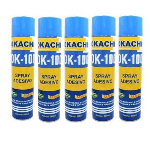 Kit com 5 Cola Okachi Spray Temporária Patchwork Bordados Tecidos - 600 ml em Oferta na Shopee