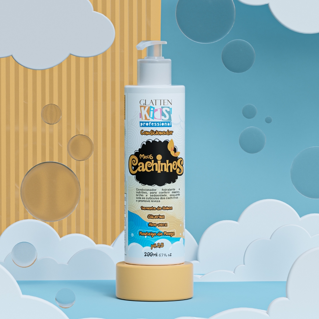 Glatten - Condicionador Para Cabelos Infantis - Meus Cachinhos - 200ml