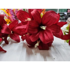 kit com 2 Buquê de Lirio artificiais com 5flores(marsala)
