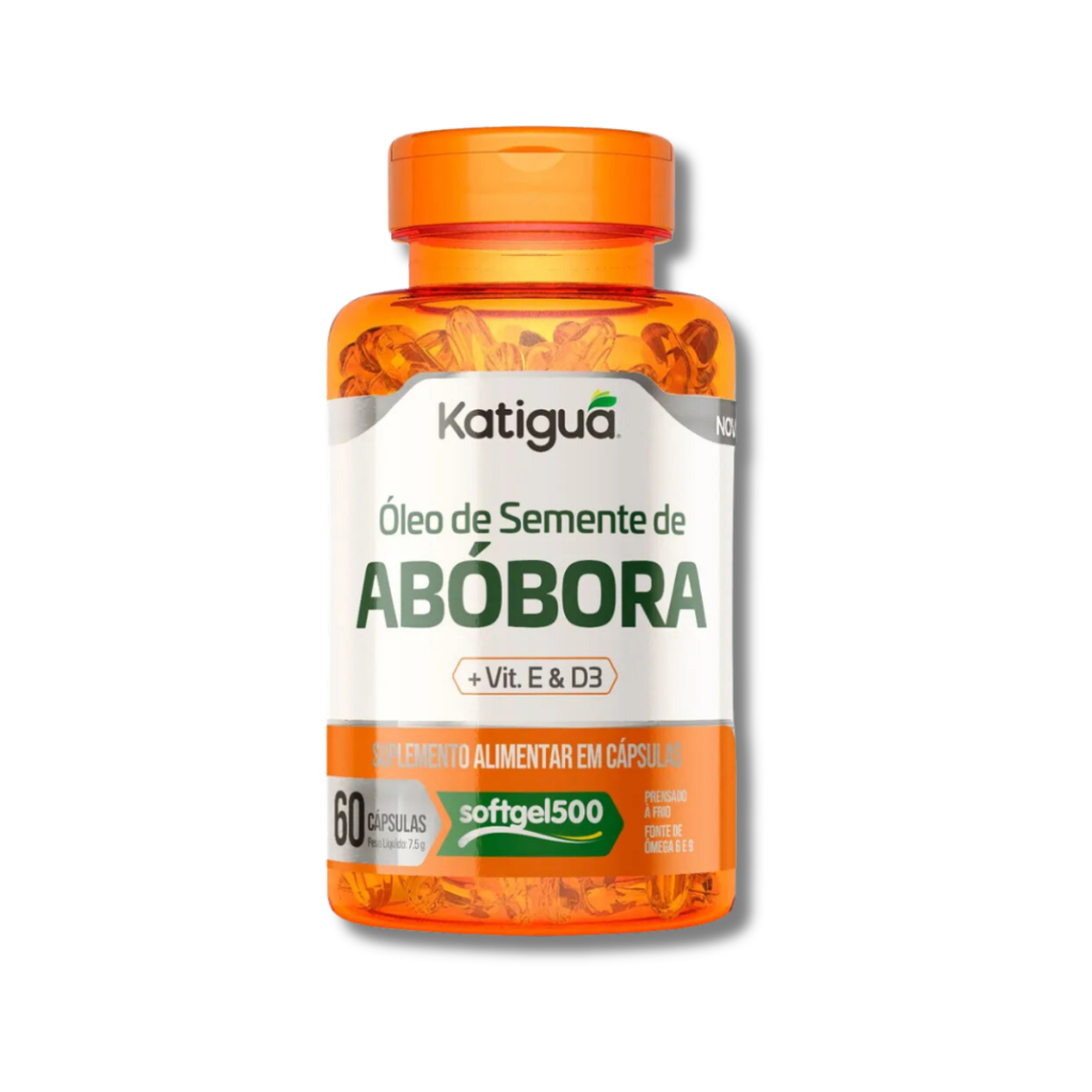 Óleo de Semente de Abóbora + Vitamina E + Vitamina D3 500mg 60Caps