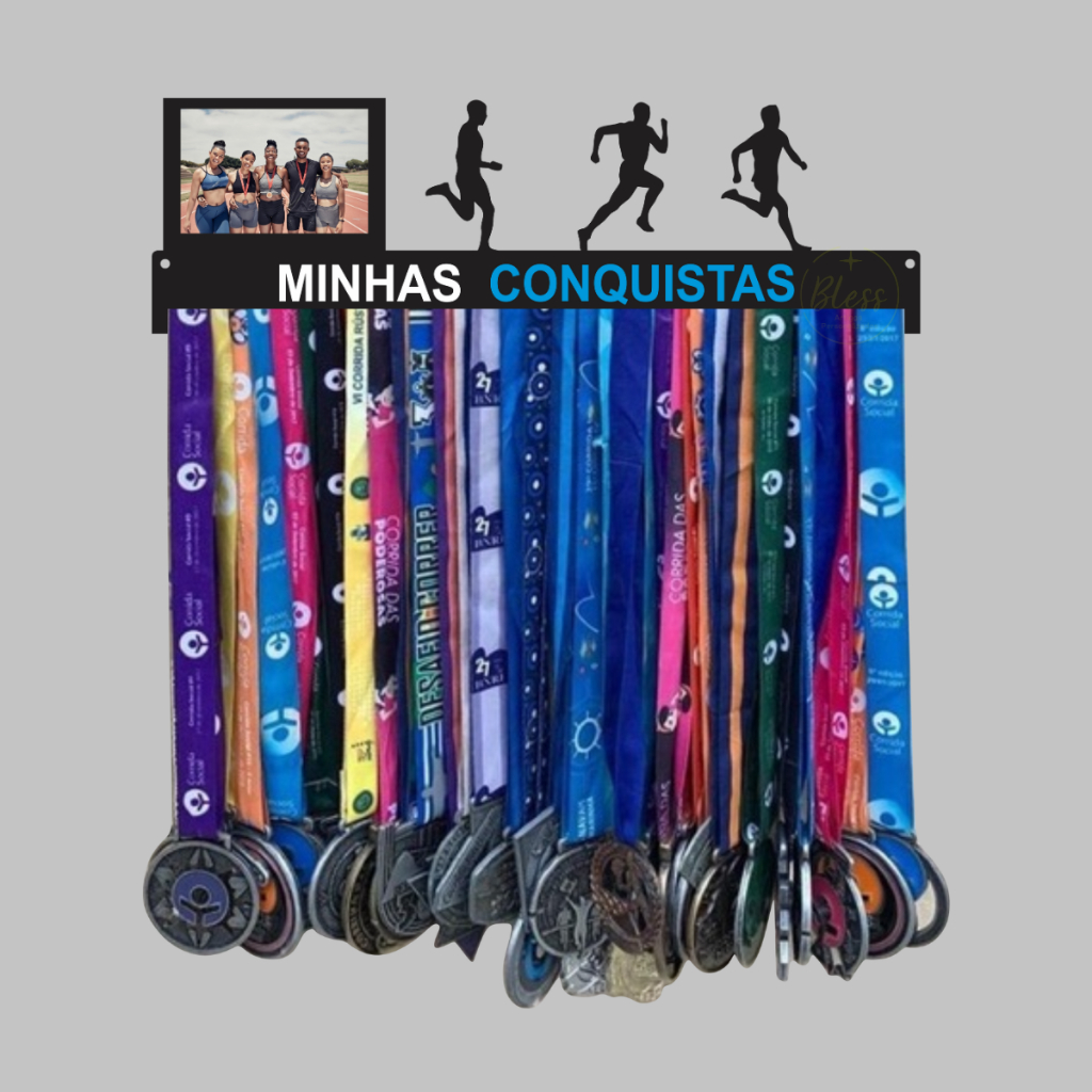 Porta Medalhas minhas conquistas Corrida MASCULINO com foto
