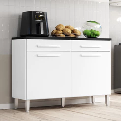 Balcão De Cozinha 2 Portas 2 gavetas 1,20m