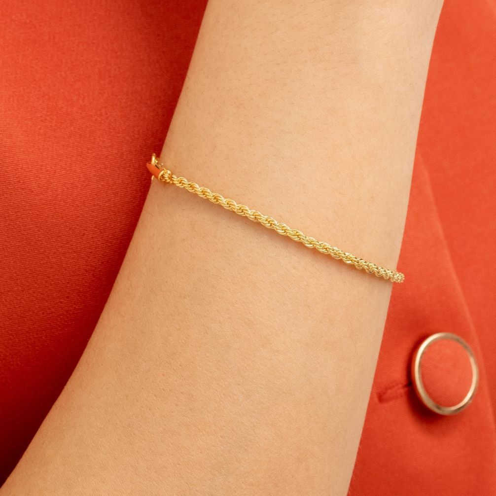 [ SEMI JOIA ] Pulseira Delicada Cordão Baiano Fina Feminina (21cm) Banhado a Ouro 18k Alto Padrão