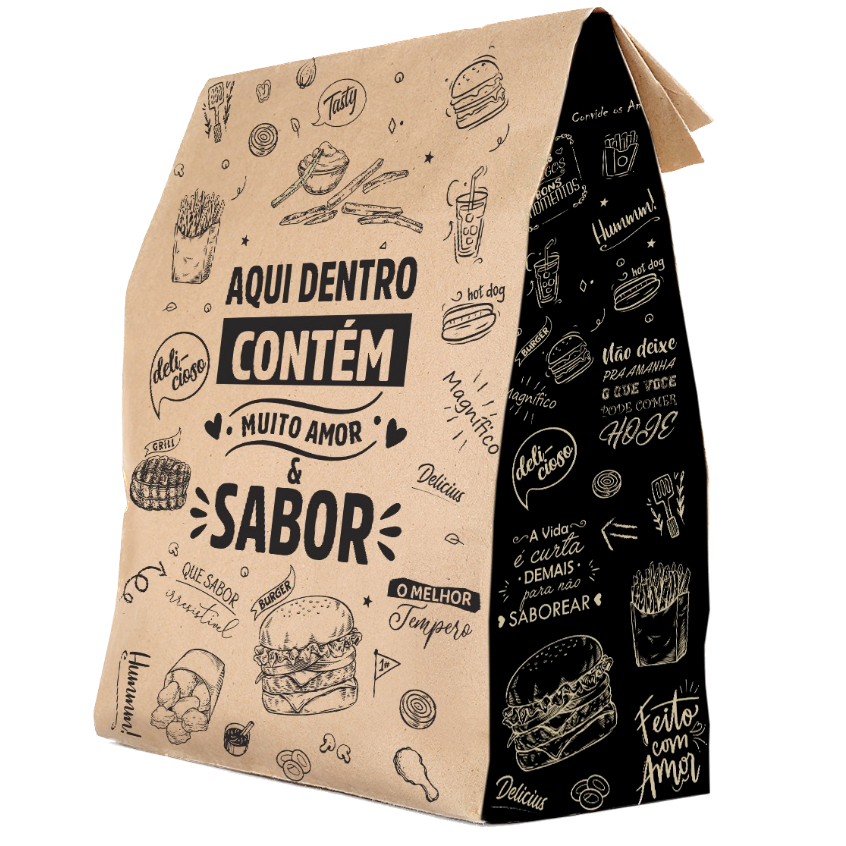 100 Sacos Papel Kraft Para Delivery SOS Extra Grande 35x30x18 Hamburguerias, Entregas, Ifood em Oferta na Shopee