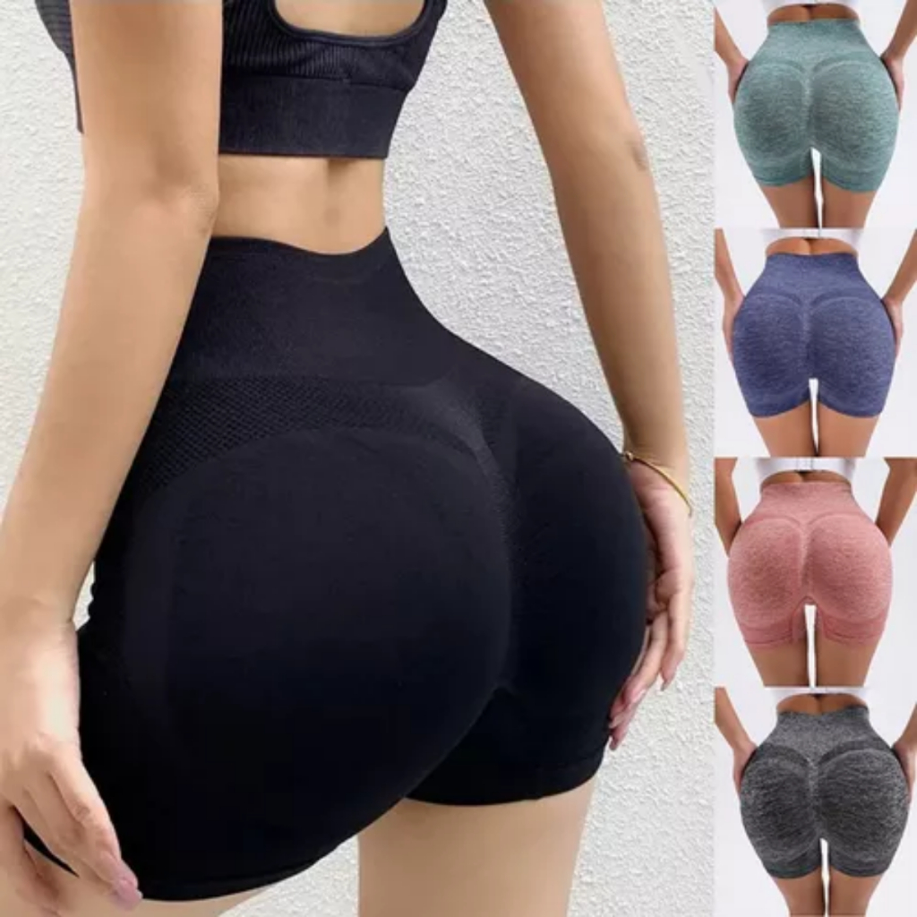 3 Shorts  Levanta Bumbum Fitness Cintura Alta Costura Academia  modeladora