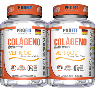 Kit 2x Colágeno Verisol c/ Ácido hialurônico e vitamina C - Pote de 120 capsulas em Oferta na Shopee