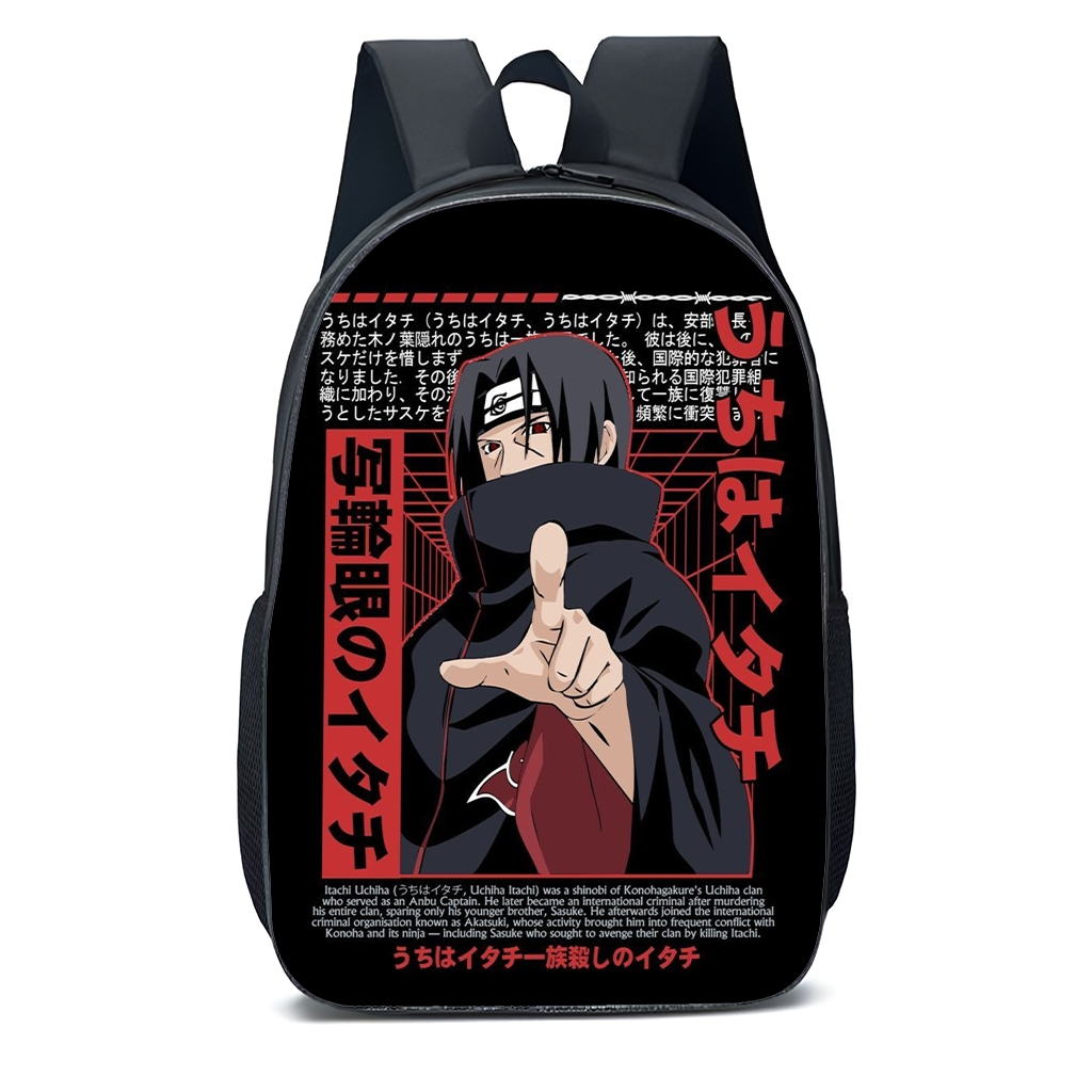 Mochila Escolar Infantil Juvenil Anime estampa Itachi uchiha personagem novidade