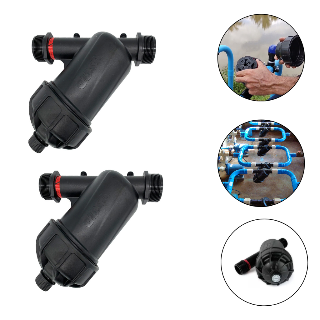 Kit 2 Unidades Filtro Modular Azud Disco Sistema Irrigação Gotejo 1.1/2´´ Polegada 120 Mesh