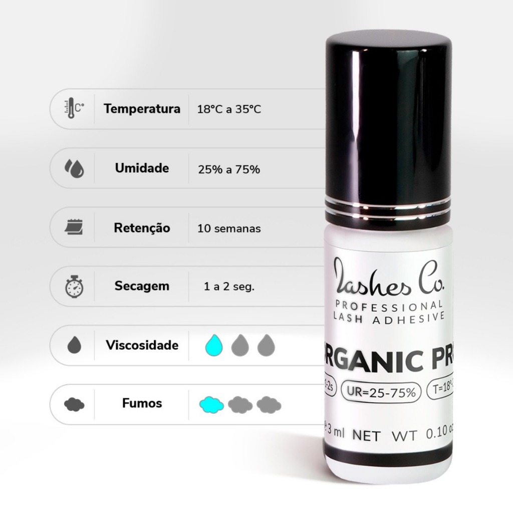 Cola Organic Pro 3ml Lashes Co Original Extensão de Cilios