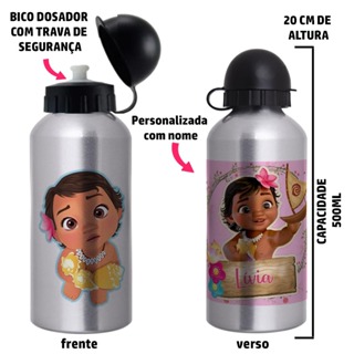 Garrafa Squeeze de alumínio Moana Baby - Personalizada com nome em Oferta na Shopee