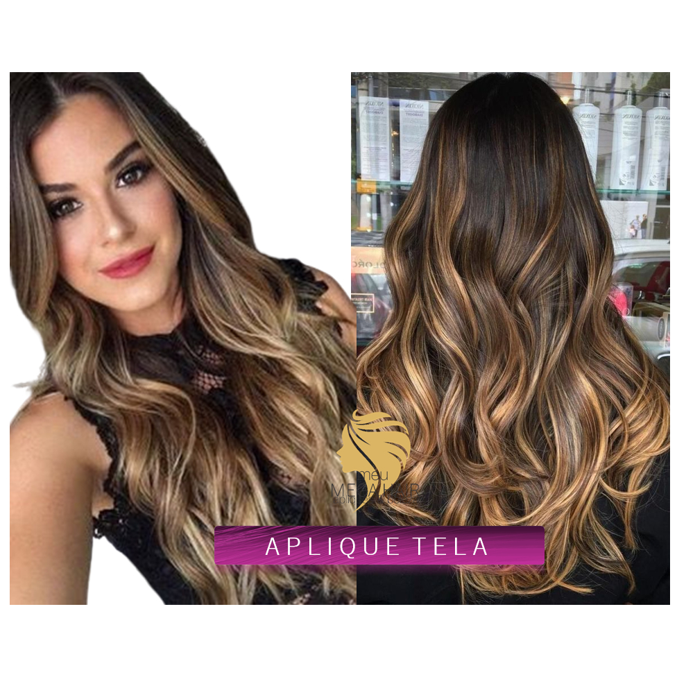 Cabelo Aplique Igual Humano Californiana Mega Hair 70cm 100g Ombre Hair Premium
