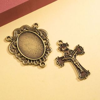 Entremeio Para Terço Para Personalizar + Crucifixo São Bento Ouro Velho Alta Qualidade em Oferta na Shopee