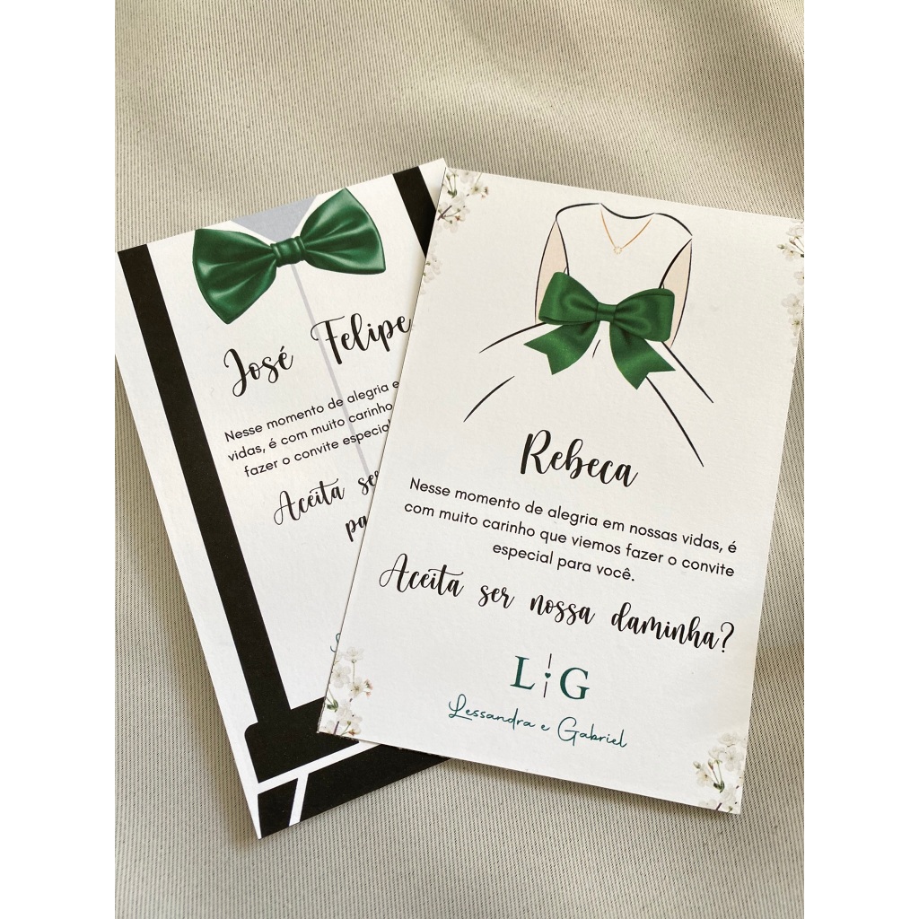 Convite para Daminha e Convite para Pajem