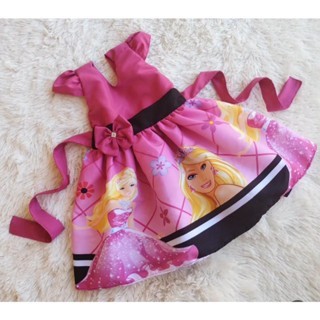 Vestido Infantil temático Simples Barbie RF02 (ac)