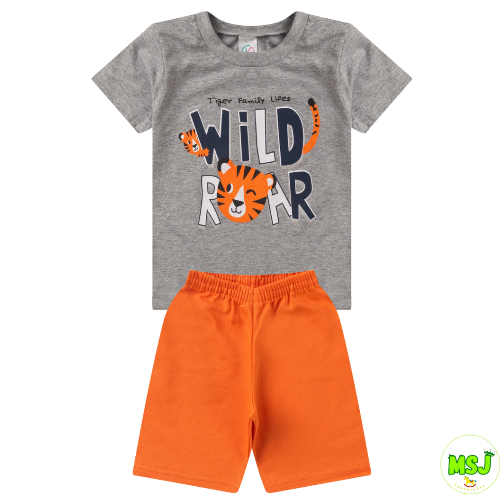 Kit Infantil Menino Conjunto Masculino 1 Camiseta + 1 Bermuda Infantil Menino Primavera Verão 1 ao 14 anos Menino Algodão