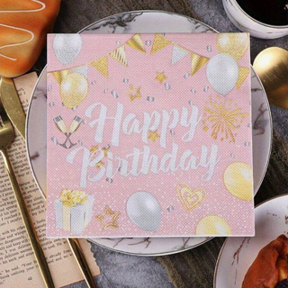 Guardanapo de Papel Happy Birthday Luxo Folha Dupla Colorido Descartável Decorativo em Oferta na Shopee