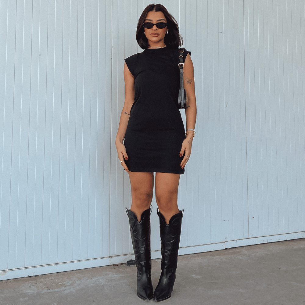 Vestido Muscle Tee curto 100% Algodão Liso