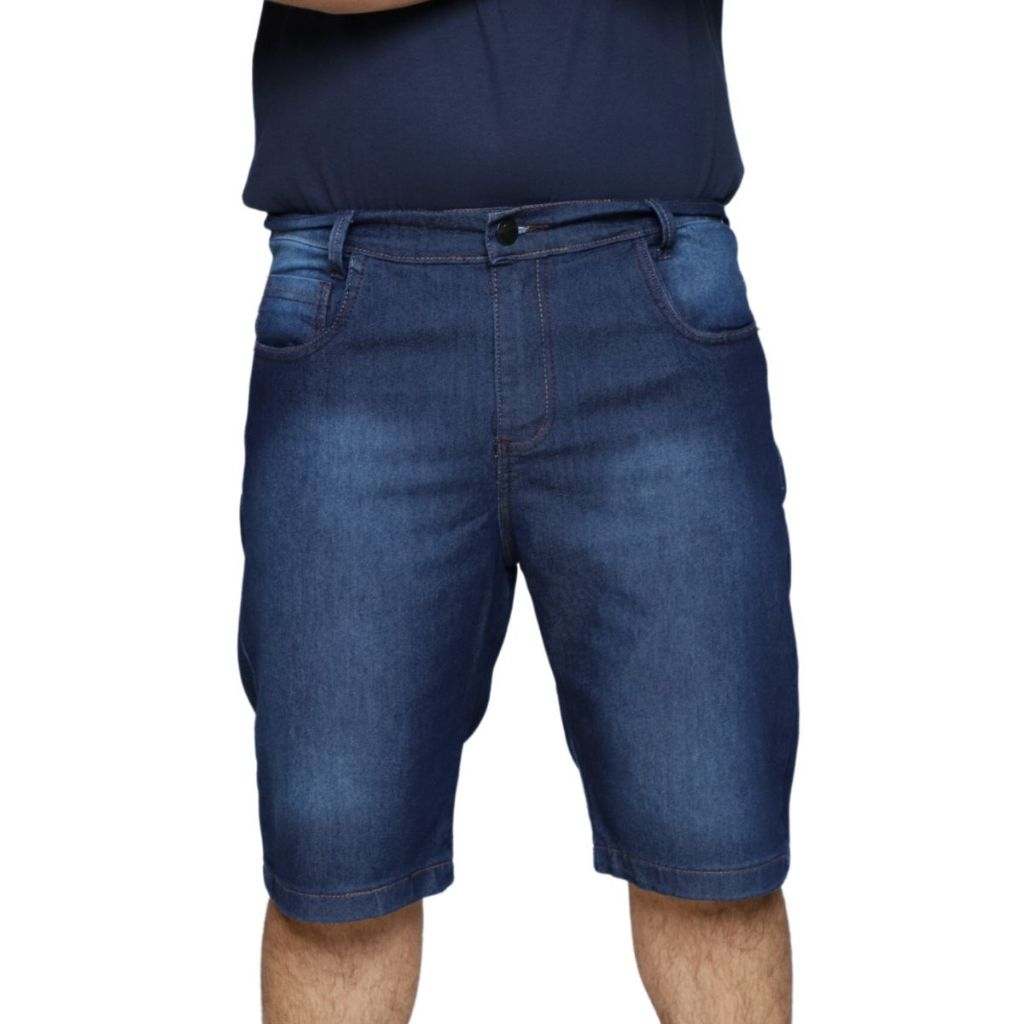 Bermuda Jeans Masculina Plus Size Lycra Elastano Confortável 58-60-62