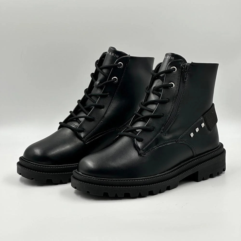 Bota Coturno Ramarim Elegância Salto Tratorado Zíper Lateral Detalhe em Brilho Confortável 62104