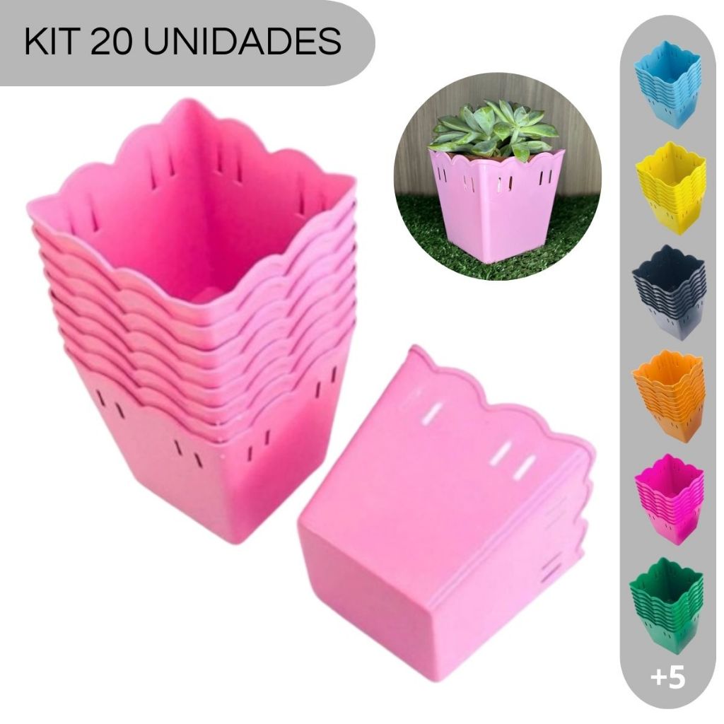 Kit C/20 Cachepot Plástico Passa Fita - Centro de Mesa Lembrancinhas em Oferta na Shopee