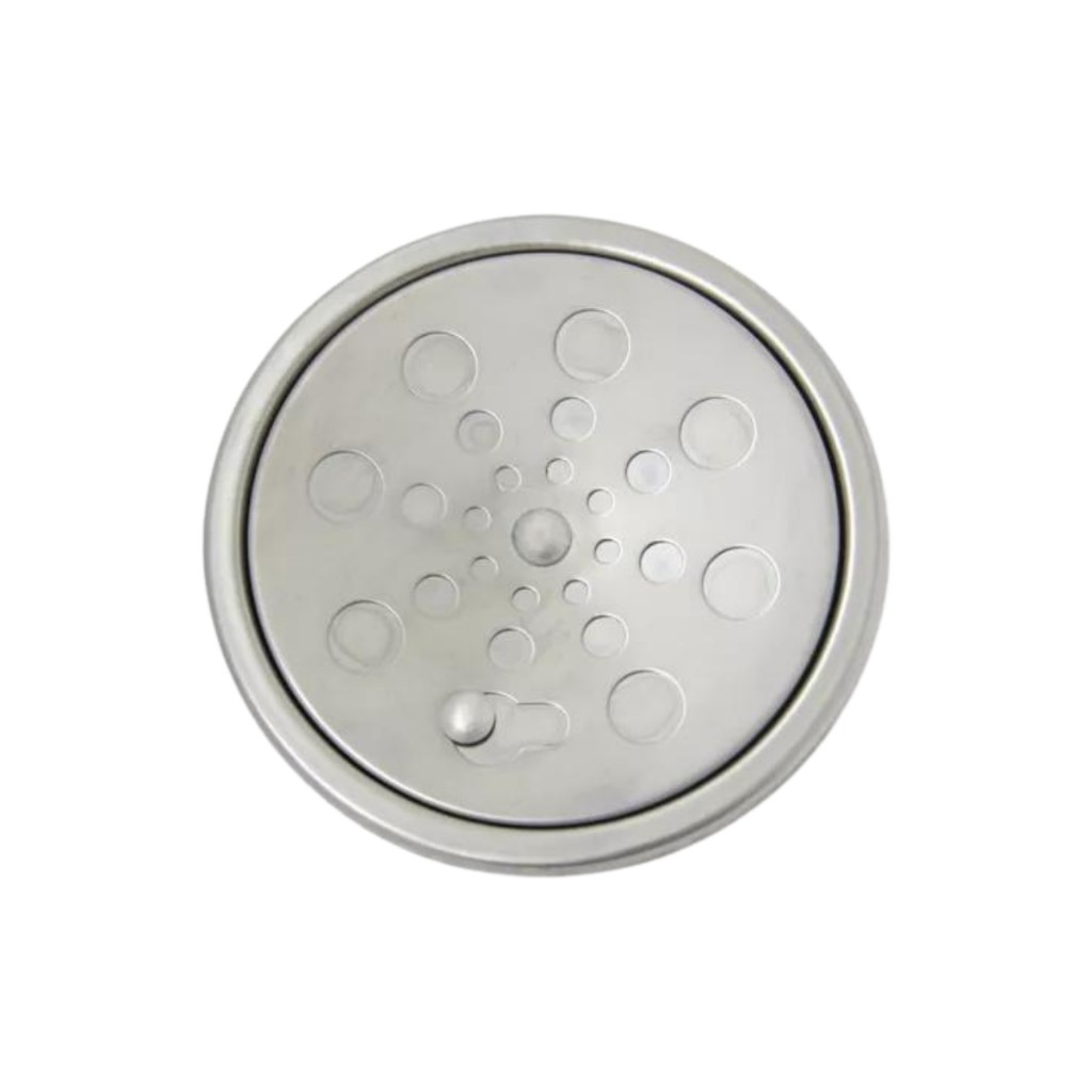 KIT Porta Grelha Redondo Ralo Inox + Grelha Redonda 10x10 Abre e Fecha