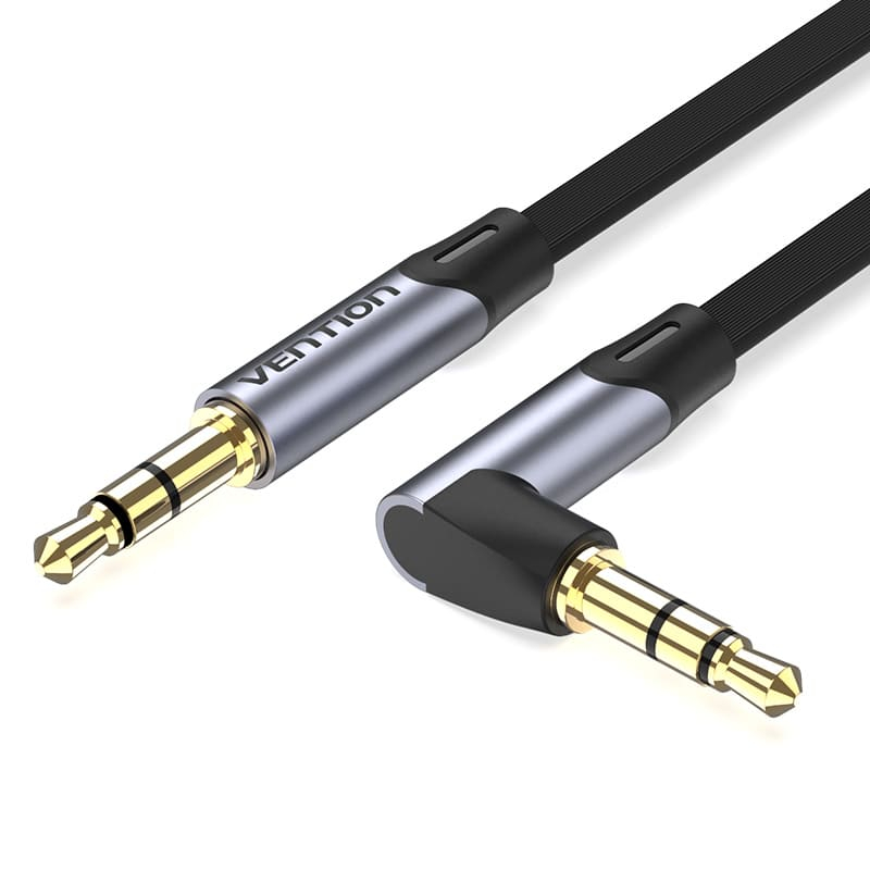 Vention - Cabo Auxiliar P2 X P2 Estéreo Hifi Estéreo Banhado Ouro Flat 90o