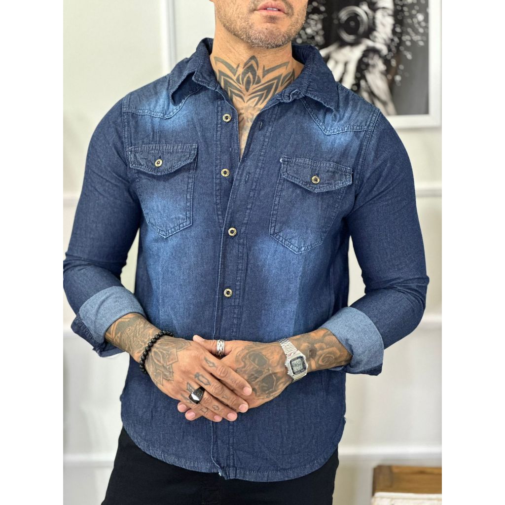Camisa Jeans Masculina Camisa Social Jeans Masculina