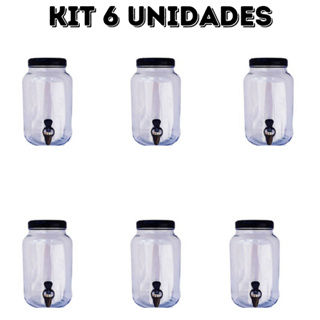 kit 6 unidades suqueira de vidro capacidade 3 litros em Oferta na Shopee