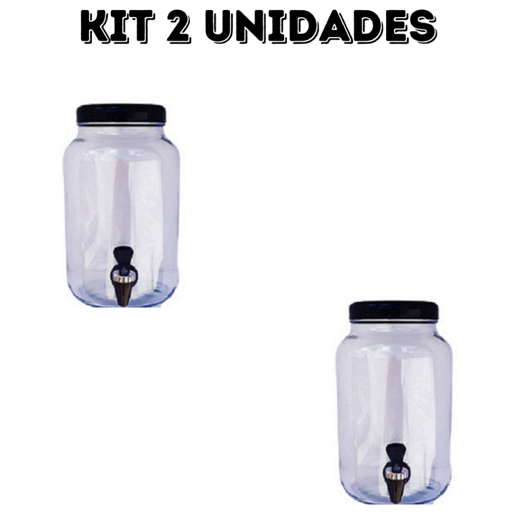 suqueira de vidro com torneira preta 2 unidades em Oferta na Shopee