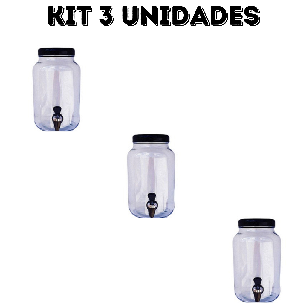 SUQUEIRA DE VIDRO COM TORNEIRA 3 UNIDADE